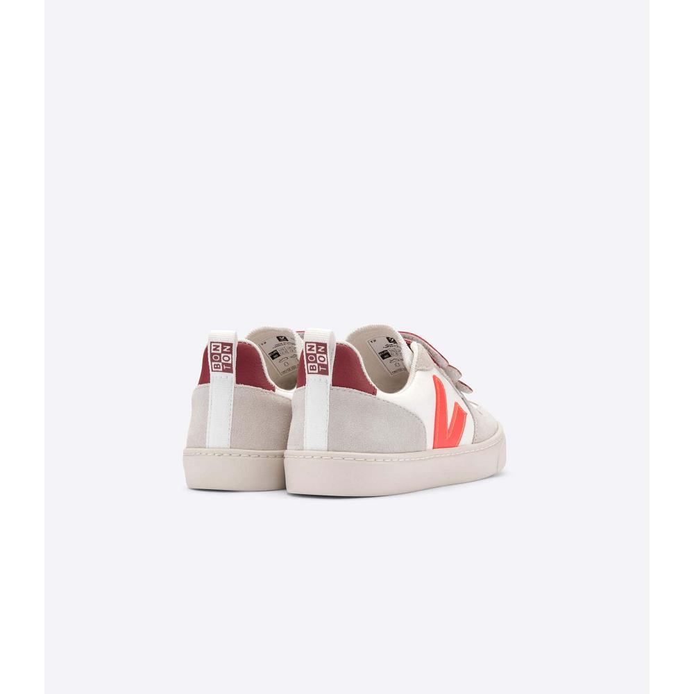 White/Orange Kids' Veja V-12 BONTON Shoes | AU 754DFM